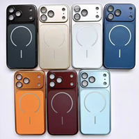 Étui de téléphone magnétique métallique 7 couleurs, grande ouverture pour l'appareil photo, pour iPhone