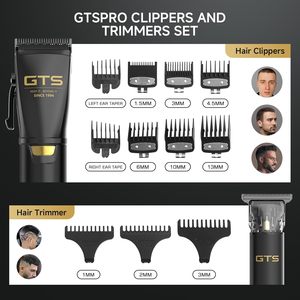 Kit Professionale GTS per Taglio Capelli e Barba - Rasoio Elettrico Senza Fili a Batteria con Display LED per Barbieri - Product Image 6