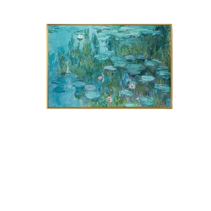 Reproduction d'art impressionniste faite à la main, célèbre <span class=keywords><strong>peinture</strong></span> à l'huile de <span class=keywords><strong>Monet</strong></span>, fleur de lotus blanche - Product Image 1