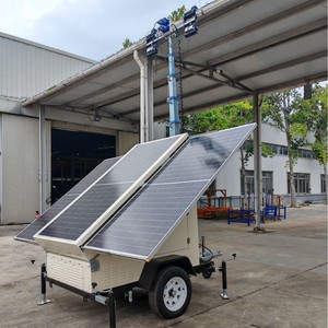 Solar Mobile Lighting Tower 7M 9M <b>LED</b> <b>Light</b> Source Remote Manual Lift Outdoor Work Site - Product Image 1