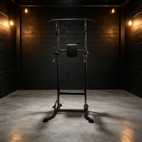 Station de barre de traction multifonctionnelle autoportante en acier inoxydable avec quatre patins antidérapants, robuste, pour exercices de triceps et abdominaux en salle de sport