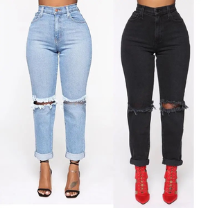 Jeans de mezclilla de mujer de alta elasticidad, de pierna estrecha, multicolor, de talle alto, diseño que realza los glúteos, <span class=keywords><strong>ajustados</strong></span>, estilo lindo, al por mayor - Product Image 2