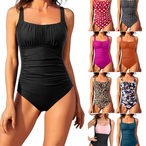 Nuevo Traje de Baño Entero de <span class=keywords><strong>Color</strong></span> Sólido para Mujer, Estilo Europeo Americano, Sexy, de Spandex/Poliéster, Secado Rápido, Alta Elasticidad, Bikini - Product Image 1