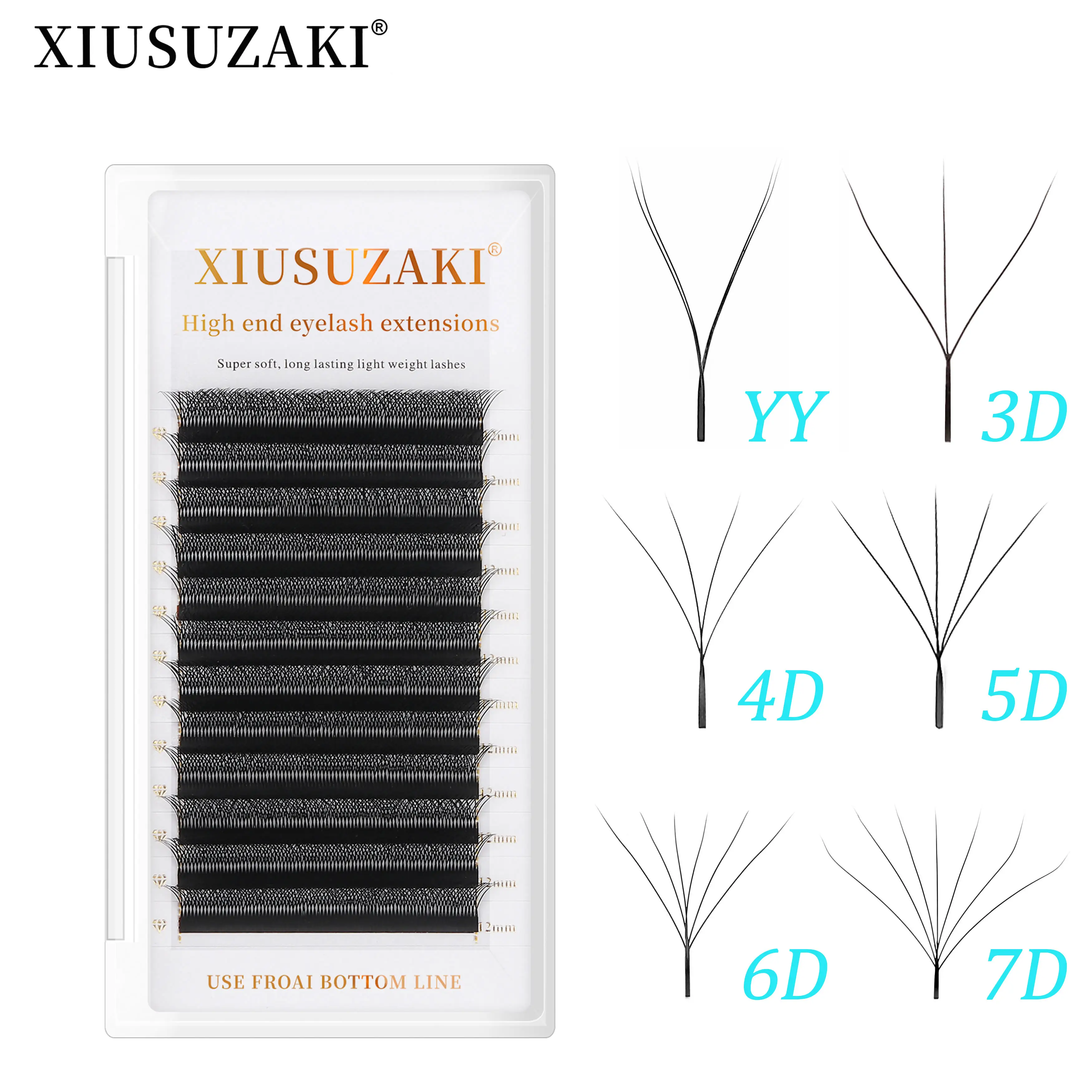 XIUSUZAKI 2D 3D 4D 5D 6D 7D 8D W Wimpern automatische Blüte vorgefertigte natürliche individuelle yy Wimpern Schalen Wimpernverlängerungen