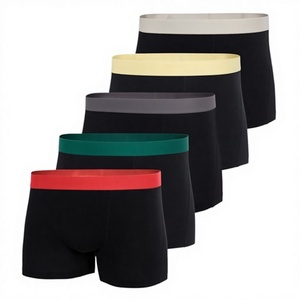 Boxers mi-hauts en coton pur pour hommes, tricotés, couleur unie, confortables et respirants, RAHRAJ ENTERPRISES, lot de 5 - Product Image 2