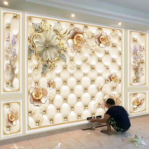 Salon Tv Fond Mur Papier Peint 8d Tridimensionnel Mural Moderne Simple Nouveau Film Et Télévision Revêtement Mural - Product Image 5