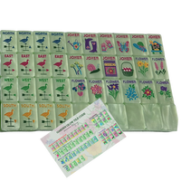 Tuiles de Mahjong sur mesure Garden Glow Matcha Pearl, luxe moderne, en acrylique sculpté double face, pour les rassemblements entre amis, vente au détail et en gros