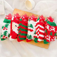 Chaussettes de Noël douces et moelleuses, épaisses et chaudes, antidérapantes pour l'intérieur, à revers, amusantes, pour les fêtes, vente en gros, faible MOQ
