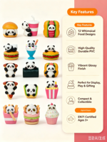 Usine de jouets Weijun, figurines d'action personnalisées en plastique 3D, personnage de dessin animé, boîte mystère, panda policier, jouets fabriqués à Dongguan
