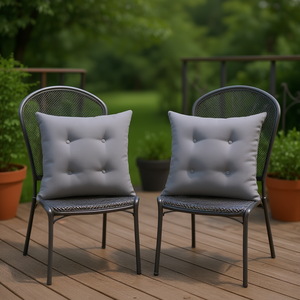 Cojines grises para sillas de exterior, 19,7x19,7x2,8 pulgadas, tela Oxford, duraderos, fáciles de limpiar, almohadas cuadradas para muebles de patio - Product Image 2