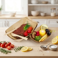 Barquette en pulpe moulée résistante à la graisse avec logo personnalisé pour viande fraîche de supermarché, barquette en papier en vrac pour usine