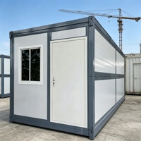 Structure modulaire préfabriquée de bureau pliable sans outils pour espace d'administration temporaire sur chantier