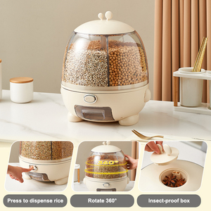 Dispenser di Cereali Uforu, <span class=keywords><strong>Contenitori</strong></span> in Plastica <span class=keywords><strong>per</strong></span> Dispenser Rotante di Cereali Sfusi, Organizzatori <span class=keywords><strong>per</strong></span> Armadietti con Dispenser Ermetico <span class=keywords><strong>per</strong></span> Riso - Product Image 3