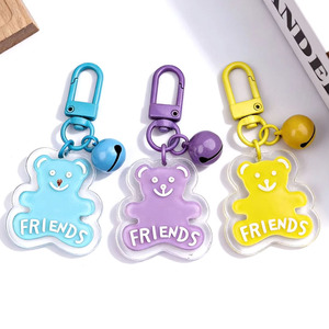 Novedad 2026: Llavero de acrílico con osito, colgante para mochila, accesorios DIY hechos a mano, campana colorida, adorno para coche/coche, muñeco. - Product Image 1