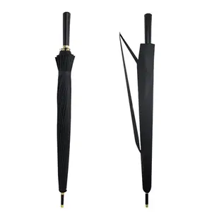 24 Ribs Leather Handle Umbrella Auto Open Print Logo Business Style With Competitive Price From China