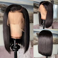 Vente en gros de perruques lisses et droites en cheveux humains péruviens, perruques en dentelle HD transparente pour femmes noires, pas cher