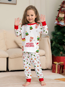 New Polyester Women Men Home Dress Kid Baby Sleepwear Santa Cartoon Allover Print Family <strong>Pet</strong> Christmas Pajamas Outfit - Product Image 5