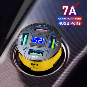 Hot 4in1 7A Car Charger với LED hiển thị kỹ thuật số 35 Wát 4 trong 1 nhanh chóng adapter 4 cổng USB nhanh chóng xe sạc Trạm Sạc - Product Image 3