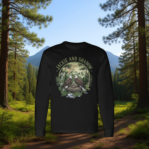 T-shirt a maniche lunghe Jackie And Shadow Bald Eagle Family, girocollo unisex, design naturale - Product Image 2