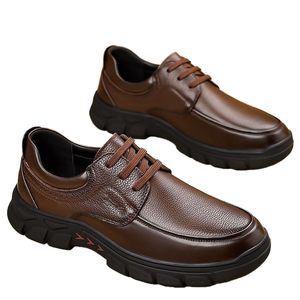 Chaussures habillées britanniques confortables en PU pour hommes, respirantes, à lacets, bout fermé, printemps-été-automne, en PVC - Product Image 1