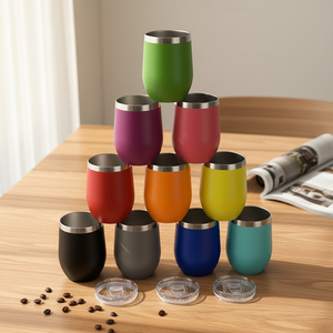 Personalized Double Wall Vacuum Insulated Travel Tumbler 12oz Stainless Steel Wine <b>Cup</b> with Leak Proof Lid for Hot <b>Cold</b> Drinks o - Product Image 1