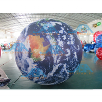 Décoration de fête thème espace planète gonflable, terre gonflable lune neuf planètes modèle led suspendu