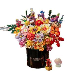 ชุดตัวต่อดอกกุหลาบ ช่อดอกไม้อมตะ ของเล่นประกอบ 40 ชิ้น ทำจากพลาสติก ABS ของขวัญสำหรับเด็กผู้หญิงในวันเกิดและเทศกาลต่างๆ - Product Image 5