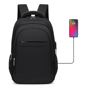 Laptop <b>Backpack</b> <b>Waterproof</b> With USB Charging Port For Business Travel Men's Casual Solid Color Black Blue Gray WZ-6607 - Product Image 2