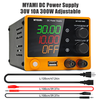 Nueva Llegada MYAMI Fuente de Alimentación Conmutada de Laboratorio DC 30V 10A 300W con Carga Rápida USB de 18W, Reparación, Voltaje Variable Ajustable 5A, OCP, OVP