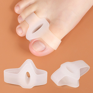 Nouvelle conception, bonne qualité, <span class=keywords><strong>orthèse</strong></span> de gel blanc pour hallux valgus, séparateur d'orteils à double trou, séparateur d'orteils en gel pour le gros orteil, universel, toutes saisons - Product Image 2