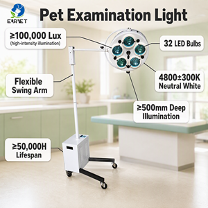 EURVET Precio al por Mayor, Equipo Veterinario, Lámpara de Examen para Mascotas, 32 Bombillas LED, Lámpara Quirúrgica <span class=keywords><strong>Veterinaria</strong></span> Móvil, Clínica <span class=keywords><strong>Veterinaria</strong></span> - Product Image 1
