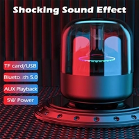 Nouveau populaire F7 Mini lumière LED verre Transparent BT haut-parleur sans fil 3D Surround Sound couverture subwoofer haut-parleur Portable