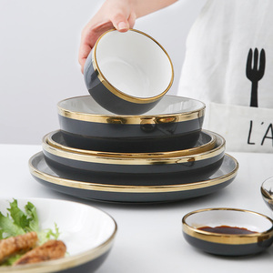 Offre Spéciale : Plat en Céramique Ovale Plaqué de Luxe sur Mesure pour Restaurants 5 Étoiles et Shopping <span class=keywords><strong>Black</strong></span> <span class=keywords><strong>Friday</strong></span> - Product Image 2