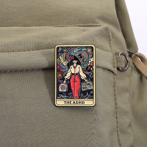 Der ADHS Tarotkarten Emaille-Anstecker, Lustige Brosche für psychische Gesundheit, Reversnadel, Schmuckgeschenk für Freunde und Fans - Product Image 3