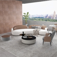 Hotel Lobby Leder gebogenes Sofa Mode High-End-VIP-Empfang Sofa Möbel Set Lounge Club Arced Sofa Design
