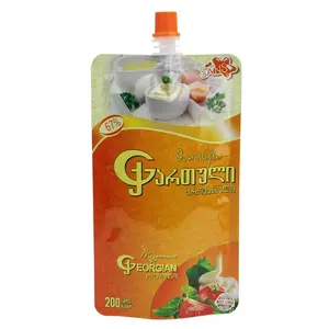 Custom Printing Plastic Cap Liquid Cream Stand Up Spout Pouch Food Tomato Sauce Packaging Bag