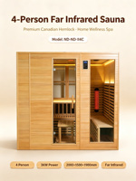 Prix d'usine – Sauna infrarouge lointain en bois pour 2 personnes, idéal pour l'intérieur, avec fonction massage (vidéos disponibles)