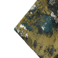 Tissu Jacquard Brocart Fil Teint Motif Feuille Abstraite Peinture à l'Huile Colorée Style Chinois avec Paillettes pour Robe et Costume JSB-91