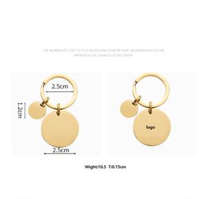 Etiqueta de identificación de perro Lisa redonda de buena calidad, etiqueta de perro de Metal de acero inoxidable Collar de mascota joyería etiqueta antipérdida logotipo láser - Product Image 4