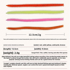 Aotuo Leurre souple artificiel PVC Centipede Sandworm 12,5 cm 2g, très vendu, pour la pêche au bar et en mer - Product Image 2