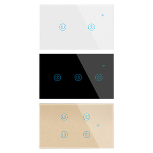 Interruptor de pared inteligente WiFi de EE. UU. Solo Cable en vivo 1 2 3 4 Gang Tuya Smart Home <span class=keywords><strong>Control</strong></span> remoto inalámbrico Interruptor táctil de luz, Alexa Google - Product Image 2