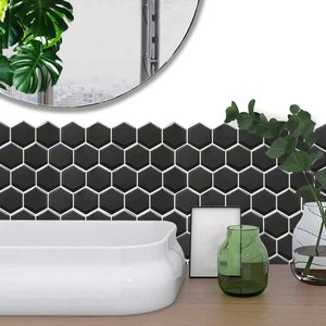 Accesorios de decoración para construcción, azulejo de pared de ladrillo negro, pelar y pegar, 3D, cocina, contra salpicaduras - Product Image 5