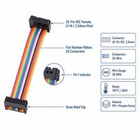 Cable Plano de Arcoíris con Conector IDC de 2.54mm, PVC, Cobre Estañado, Arnés Flexible de 1.5M, 600V, ISO9001 para Automóviles