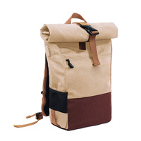 Roll Top Sac à dos unisexe Oxford antivol avec port de charge USB souple GPS Sac à dos de randonnée
