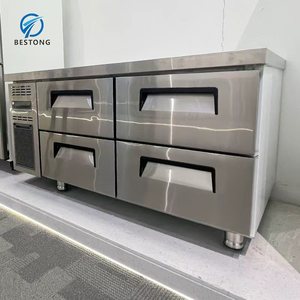 Frigorifero Commerciale Sottobanco <span class=keywords><strong>a</strong></span> <span class=keywords><strong>4</strong></span> <span class=keywords><strong>Cassetti</strong></span> in Acciaio Inox, Base da Lavoro per Chef, Congelatore per Cucina Professionale - Product Image 2