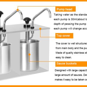 Factory Direct Station Stainless Steel Condiment <b>Pump</b> <b>Dispenser</b> Ketchup Syrup <b>Pump</b> <b>Dispenser</b> - Product Image 4