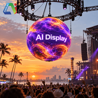 Écran sphérique LED d'extérieur AI Display P3 P4 P5 à suspendre, mur vidéo haute luminosité pour festivals, événements et publicité commerciale