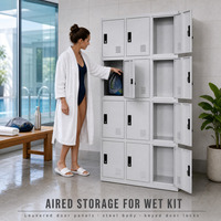 Casier de rangement en acier à 12 compartiments, armoire métallique à 3 colonnes et 4 niveaux avec panneaux de porte ventilés et serrures à came à clé