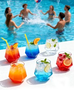 Copas de Vino de Plástico Desechables con Forma de Diamante de 12 oz, Resistentes a los Golpes, Recicladas, para Fiestas, Bares y Whisky - Product Image 6