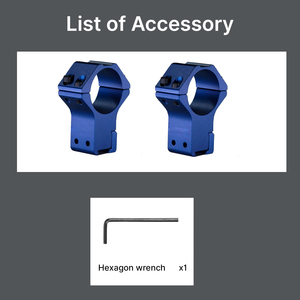 Anneaux de montage en aluminium BANGBANG - 30 mm, fixation à double vis pour rail de 11 mm, hauteur centrale de 1,5 pouce (bleu) - Product Image 5